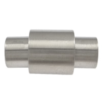 Edelstahl Magnetverschluss, Zylinder, originale Farbe, 20x10mm, Bohrung:ca. 6mm, 50PCs/Menge, verkauft von Menge
