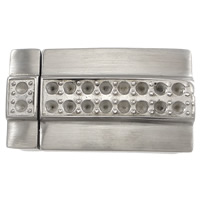 Stainless Steel Magnetic Clasp Findings, Rectangle, original color, 25x14x7mm, Hole:Approx 12x4mm, Inner Diameter:Approx 1.5mm, 10PCs/Lot, Sold By Lot