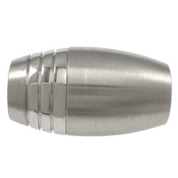 Fecho magnético de aço inoxidável, Oval, cor original, 18x10.50mm, Buraco:Aprox 6mm, 50PCs/Lot, vendido por Lot