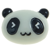 De Cartoon Hars Cabochon, Panda, platte achterkant & two tone, 21x16x7mm, 100pC's/Bag, Verkocht door Bag