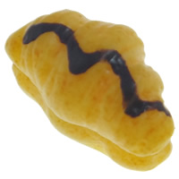 Essen Harz Cabochon, Brot, flache Rückseite, gelb, 12x7x7mm, 100PCs/Tasche, verkauft von Tasche