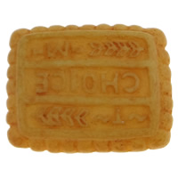 Alimentos Resina Cabochon, Biscoito, traseira plana, amarelo, 20.50x16x3mm, 100PCs/Bag, vendido por Bag