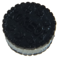 Eten Resin Cabochon, Hars, Biscuit, platte achterkant, zwart, 13x6mm, 100pC's/Bag, Verkocht door Bag