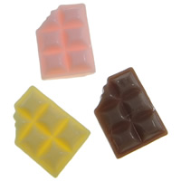 Food Resin Cabochon, Chocolate, flat back, more colors for choice, 17x12.50x3mm, 100PCs/Bag, Sold By Bag