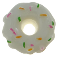 Food Resin Cabochon Donut flat back white Sold By Bag