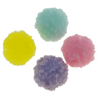 Food Resin Cabochon, Flat Round, flat back, more colors for choice, 12x10.5mm, 100PCs/Bag, Sold By Bag