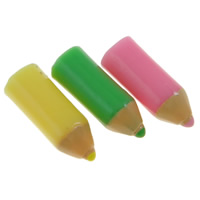 Mode Cabochons en résine, crayon, dos plat, couleurs mélangées, 7x17.5mm, 100PC/sac, Vendu par sac