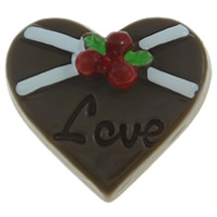 Food Resin Cabochon, Heart, flat back, more colors for choice, 22.50x20x7.50mm, 100PCs/Bag, Sold By Bag