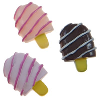 Food Resin Cabochon, Ice Cream, flat back, more colors for choice, 17x24x4.50mm, 100PCs/Bag, Sold By Bag