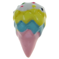 Food Resin Cabochon, Ice Cream, flat back, multi-colored, 12x19x6mm, 100PCs/Bag, Sold By Bag