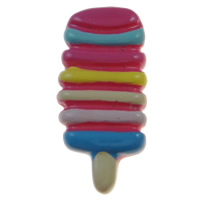 Food Resin Cabochon, Ice Cream, flat back, multi-colored, 14x30x5mm, 100PCs/Bag, Sold By Bag