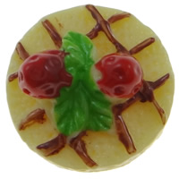 Food Resin Cabochon, Cake, flat back, more colors for choice, 15x11mm, 100PCs/Bag, Sold By Bag
