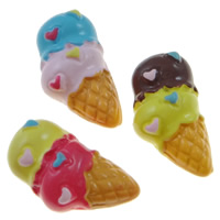 Food Resin Cabochon, Ice Cream, flat back, more colors for choice, 12x22x7mm, 100PCs/Bag, Sold By Bag