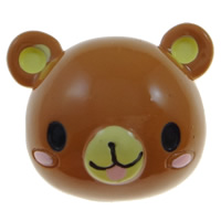 Cartoon Resin Cabochon Bear flat back coffee color Sold By Bag