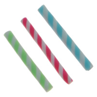 Polymer Ton Zubehöre, Rohr, zweifarbig, gemischte Farben, 2x20mm, 100PCs/Tasche, verkauft von Tasche