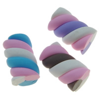 Polymer Clay, Twisted Bugle, more colors for choice, 9x16mm, 100PCs/Bag, Sold By Bag