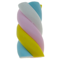Polymer Ton Zubehöre, verbogener Bugle, farbenfroh, 10x21mm, 100PCs/Tasche, verkauft von Tasche