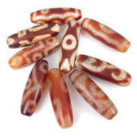 Natural Tibetan Agate Dzi Beads, mixed, 12x38mm, Hole:Approx 2.5mm, 5PCs/Bag, Sold By Bag