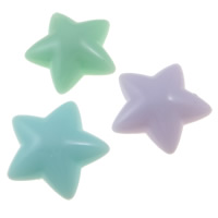 Resin Star flat back & solid color mixed colors Sold By Bag
