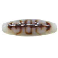 Natürliche Tibetan Achat Dzi Perlen, oval, Langlebigkeit & zweifarbig, Grade A, 38x12x2.50mm, Bohrung:ca. 2mm, 2PCs/Menge, verkauft von Menge