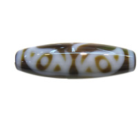 Natural Tibetan Agate Dzi Beads, Oval, Japan eight pattern & two tone, 38x12x2.50mm, Hole:Approx 2mm, Sold By PC