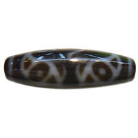 Natürliche Tibetan Achat Dzi Perlen, oval, Japan acht Muster & zweifarbig, 38x12x2.50mm, Bohrung:ca. 2mm, verkauft von PC