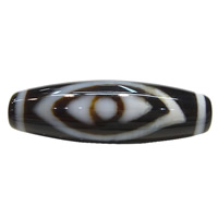 Натуральные тибетские бусины, тибетский агат, Овальная форма, феникс глаз & двухцветный, 38x12x2.50mm, отверстие:Приблизительно 2mm, продается PC