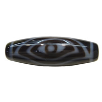 Natural Tibetan Agate Dzi Beads, Oval, phoenix eye & two tone, 38x12x2.50mm, Hole:Approx 2mm, Sold By PC