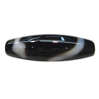 Natural Tibetan Agate Dzi Beads, Oval, white snake & two tone, 38x12x2.50mm, Hole:Approx 2mm, Sold By PC