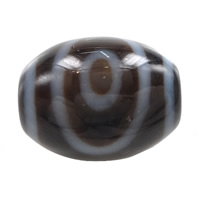 Natural Tibetan Agate Dzi Beads, Oval, heaven and earth one-eyed & two tone, 10x12mm, Hole:Approx 2mm, Sold By PC