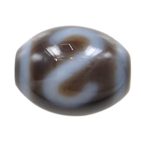 Natürliche Tibetan Achat Dzi Perlen, oval, S-Haken & zweifarbig, 10x12mm, Bohrung:ca. 2mm, 5PCs/Menge, verkauft von Menge