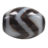 Natural Tibetan Agate Dzi Beads Oval tiger teeth & two tone Approx 2mm Sold By PC