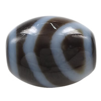 Natural Tibetan Agate Dzi Beads Oval one-eyed & two tone Approx 2mm Sold By PC