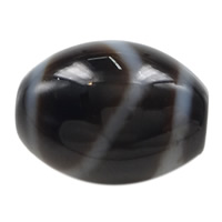Natural Tibetan Agate Dzi Beads, Oval, mountain & two tone, 10x12mm, Hole:Approx 2mm, Sold By PC