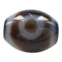 Natural Tibetan Agate Dzi Beads Oval one-eyed & two tone Approx 2mm Sold By PC