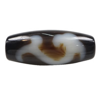 Natural Tibetan Agate Dzi Beads Oval Ruyi & two tone Approx 1.5mm Sold By PC