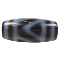 Natural Tibetan Agate Dzi Beads, Oval, mountain & two tone, 20x9x3mm, Hole:Approx 1.5mm, Sold By PC