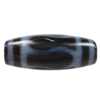 Natural Tibetan Agate Dzi Beads, Oval, vajra & two tone, 20x9x3mm, Hole:Approx 1.5mm, Sold By PC