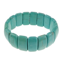 Bracelets turquoises de mode, turquoise naturelle, bleu turquoise, 11x22x6.50mm, Longueur:Environ 7.2 pouce, 30Strandstoron/lot, Vendu par lot