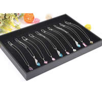 Velvet Necklace Display, Velveteen, with Cardboard, Rectangle, black, 350x236x30mm, 5PCs/Lot, Sold By Lot