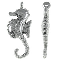 Tibetan Style Animal Pendants, Seahorse, antique silver color plated, nickel, lead & cadmium free, 12x28x4mm, Hole:Approx 2mm, Approx 500PCs/KG, Sold By KG