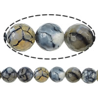 Natürliche Drachen Venen Achat Perlen, Drachenvenen Achat, rund, verschiedene Größen vorhanden & facettierte, Bohrung:ca. 1-1.2mm, verkauft per ca. 15.5 ZollInch Strang