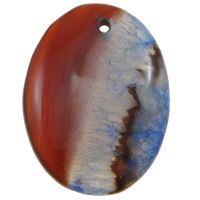 Crackle Agate Pendant, Oval, 30x40x9mm, Hole:Approx 2mm, 10PCs/Bag, Sold By Bag