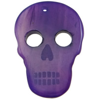 Purple Agate Pendants, Skull, 37x52x7mm, Hole:Approx 2mm, 10PCs/Bag, Sold By Bag