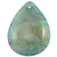 Dragon Veins Agate Pendant, Teardrop, green, 20-40mmx20-50mm, Hole:Approx 3mm, 10PCs/Bag, Sold By Bag