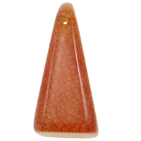 Ágata do dragão pingente, Triângulo, laranja, 20x44x20mm, Buraco:Aprox 2mm, 10PCs/Bag, vendido por Bag