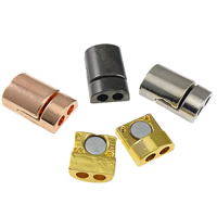 Zinklegierung Magnetverschluss, Rechteck, plattiert, keine, 19x12x6mm, Bohrung:ca. 3mm, 100PCs/Menge, verkauft von Menge