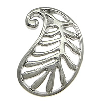 Tibetan Style Leaf Pendants, platinum color plated, nickel, lead & cadmium free, 18x24x3mm, Hole:Approx 5mm, 200PCs/Lot, Sold By Lot