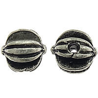 Zinc Alloy Jewelry Beads Round platinum color plated corrugated & blacken nickel lead & cadmium free 9mm Approx 2mm Sold By Lot