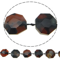 Natural Coffee Agate Beads, Polygon, faceted, 36x37x14mm, Hole:Approx 2mm, Length:Approx 14 Inch, 5Strands/Bag, Approx 8/Strand, Sold By Bag
